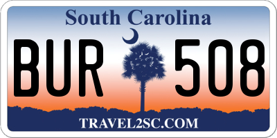 SC license plate BUR508