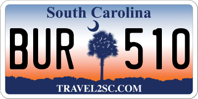 SC license plate BUR510