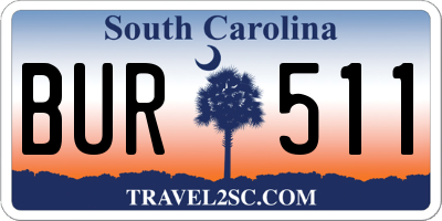 SC license plate BUR511