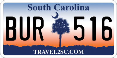 SC license plate BUR516