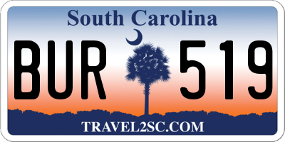 SC license plate BUR519