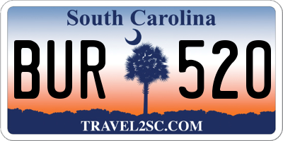 SC license plate BUR520
