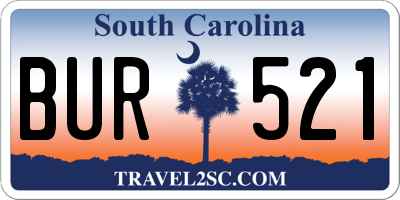 SC license plate BUR521