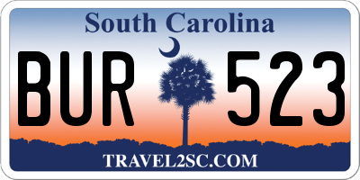SC license plate BUR523