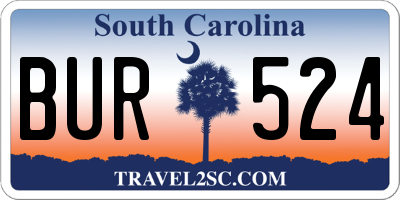 SC license plate BUR524