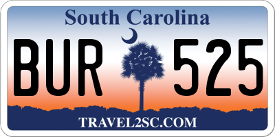 SC license plate BUR525