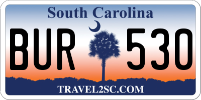 SC license plate BUR530