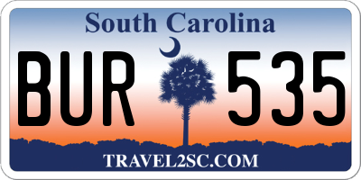 SC license plate BUR535