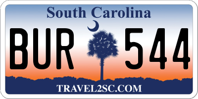 SC license plate BUR544