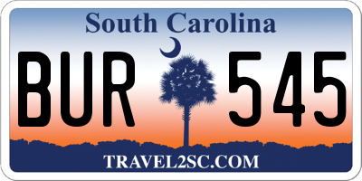 SC license plate BUR545