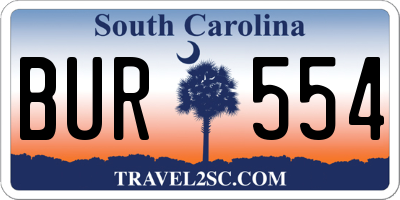 SC license plate BUR554