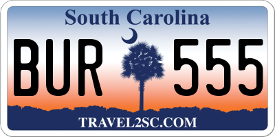 SC license plate BUR555