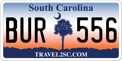 SC license plate BUR556