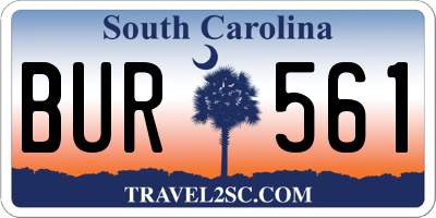 SC license plate BUR561