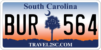 SC license plate BUR564