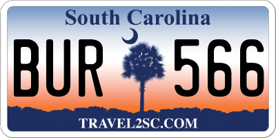 SC license plate BUR566