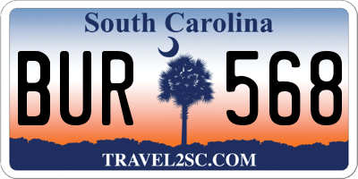 SC license plate BUR568