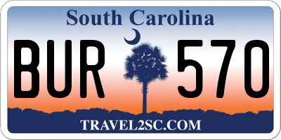 SC license plate BUR570