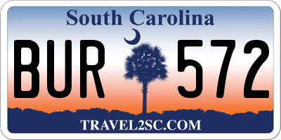 SC license plate BUR572