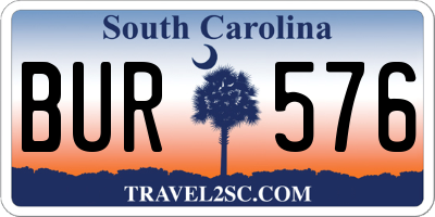 SC license plate BUR576