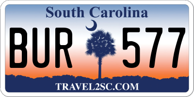 SC license plate BUR577