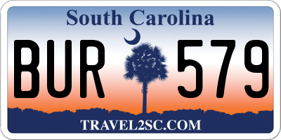 SC license plate BUR579