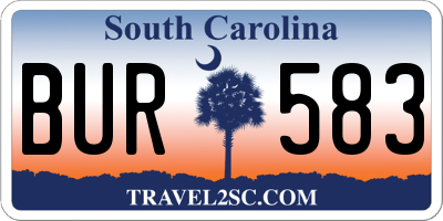 SC license plate BUR583