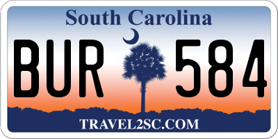 SC license plate BUR584