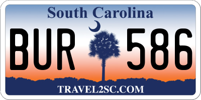 SC license plate BUR586