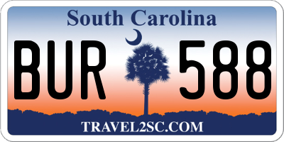 SC license plate BUR588