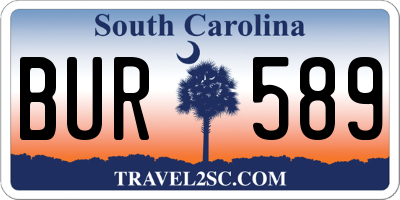 SC license plate BUR589