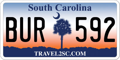 SC license plate BUR592