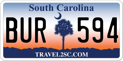 SC license plate BUR594