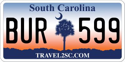 SC license plate BUR599