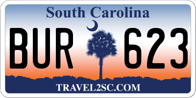 SC license plate BUR623