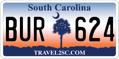 SC license plate BUR624