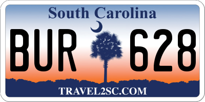 SC license plate BUR628