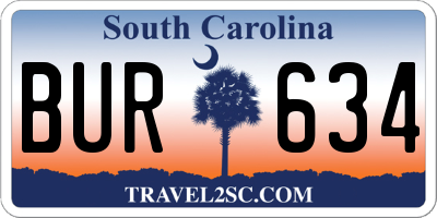 SC license plate BUR634