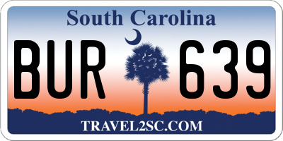 SC license plate BUR639