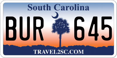 SC license plate BUR645