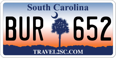 SC license plate BUR652