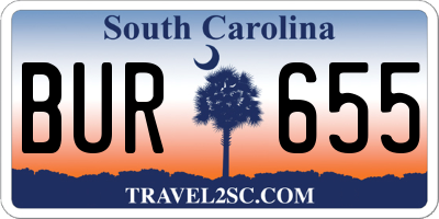 SC license plate BUR655