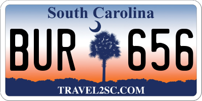SC license plate BUR656