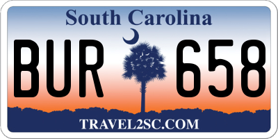 SC license plate BUR658