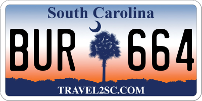 SC license plate BUR664