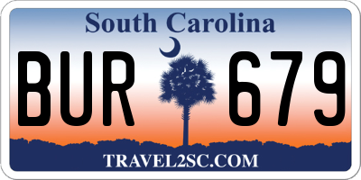 SC license plate BUR679