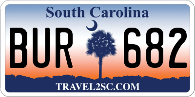 SC license plate BUR682