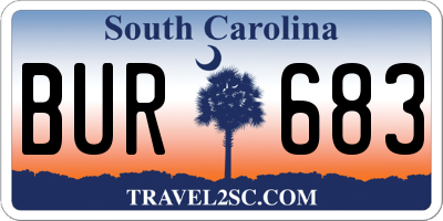 SC license plate BUR683