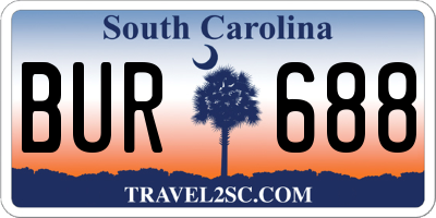 SC license plate BUR688