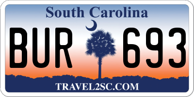SC license plate BUR693